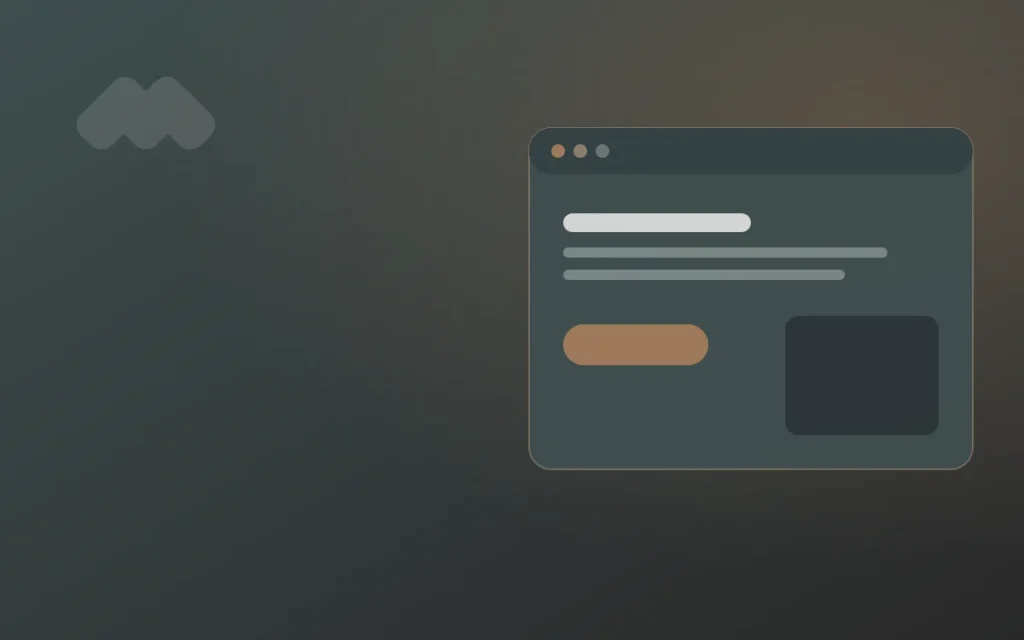 Ilustração de interface digital em tons de petróleo e bronze